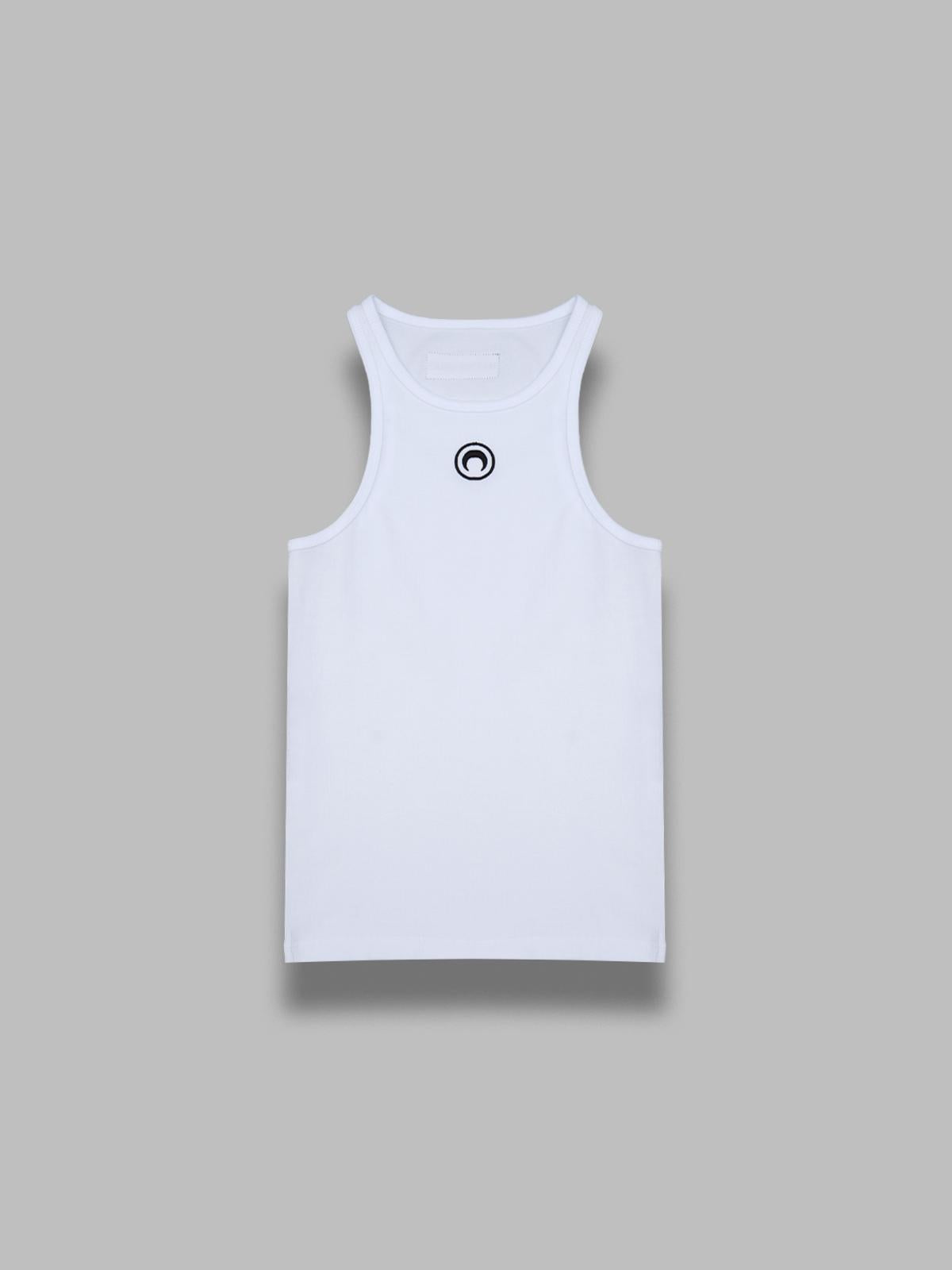 moon logo ribbed jersey tank top WTT014ACJER0011- WH10 MARINE SERRE 