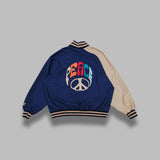 stadium jacket - poly shantung SX215- NAVY NEEDLES 