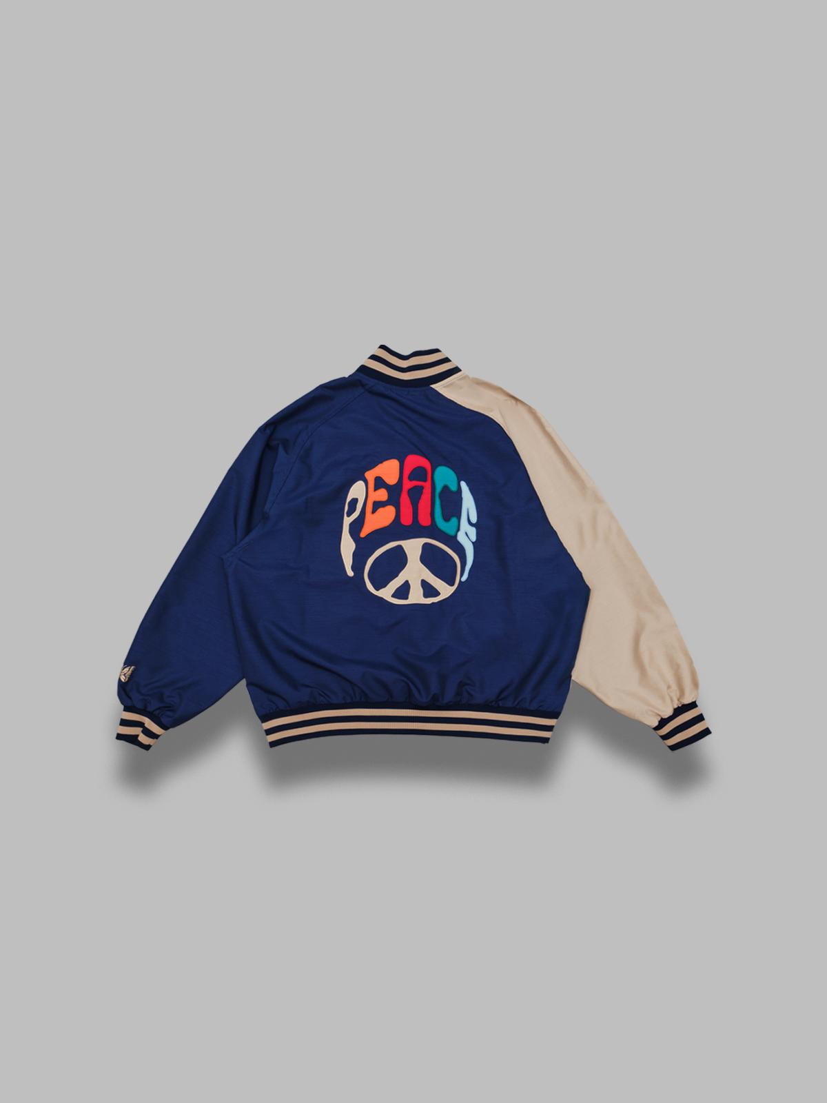 stadium jacket - poly shantung SX215- NAVY NEEDLES 