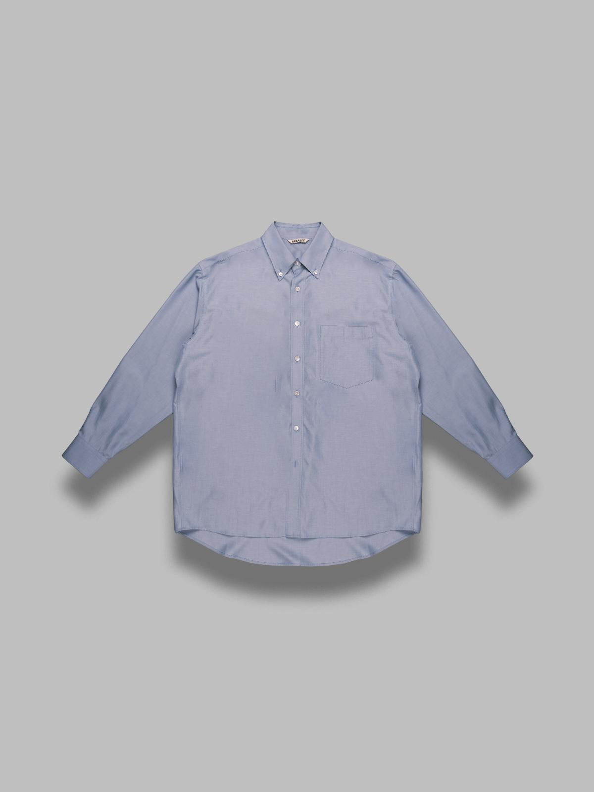 silk broad button down shirt A25SS01SB- SB AURALEE 