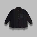 flannel shirt - 7 cuts wide RW395- BK NEEDLES 