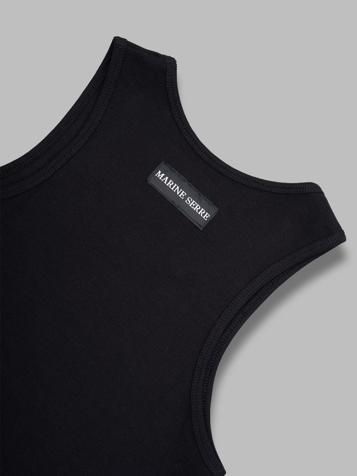 moon logo ribbed jersey tank top MTT081ACJER0011- BK99 MARINE SERRE 