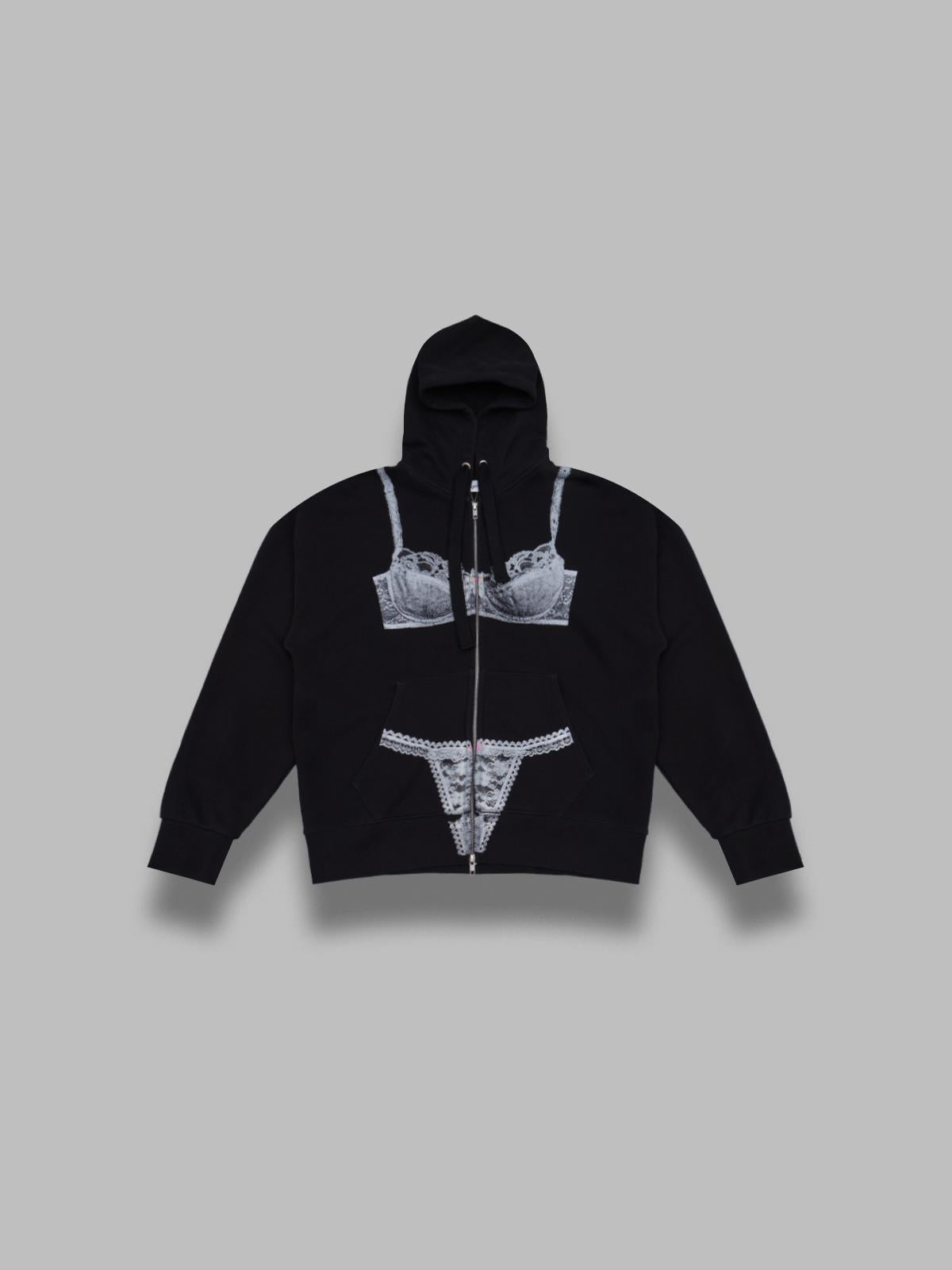 trompe l'oeil zip hoodie VAQ11T034- WB VAQUERA 