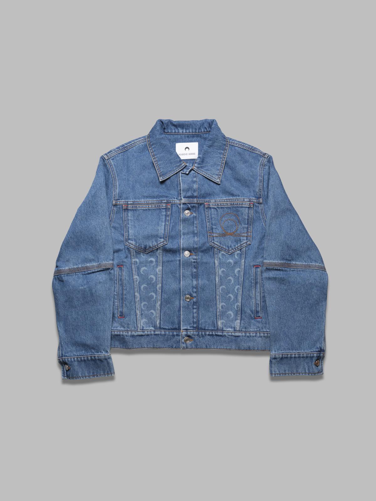 moon laser denim trucker jacket MJA063A-CDEN0002- BL05 MARINE SERRE 
