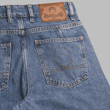 moon laser blue wash denim high waist flare jeans WPA159ACDEN0002- BL05 MARINE SERRE 