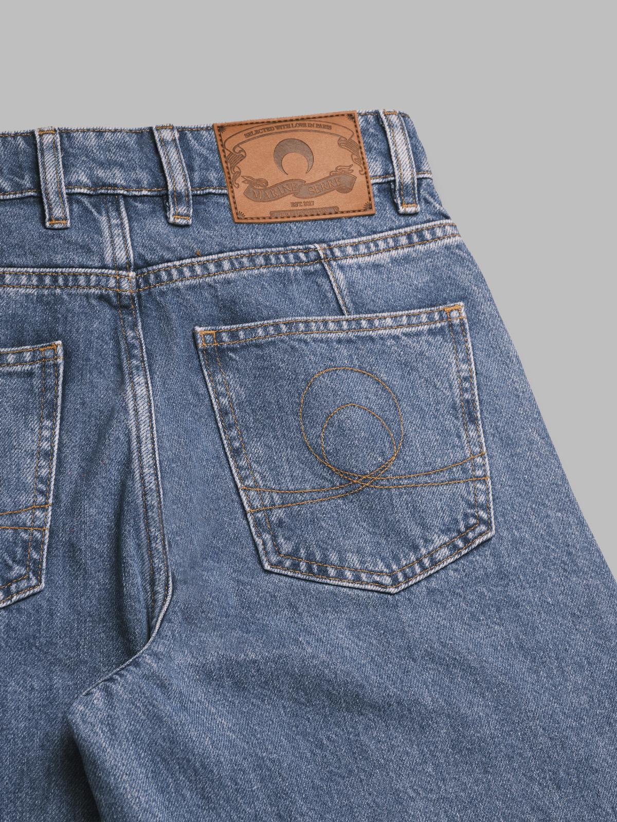 moon laser blue wash denim high waist flare jeans WPA159ACDEN0002- BL05 MARINE SERRE 