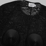 lace bullet bra bodysuit VAQ11U002- BK VAQUERA 