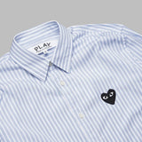 black emblem woven t-shirt - stripe - 100% cotton - made in japan