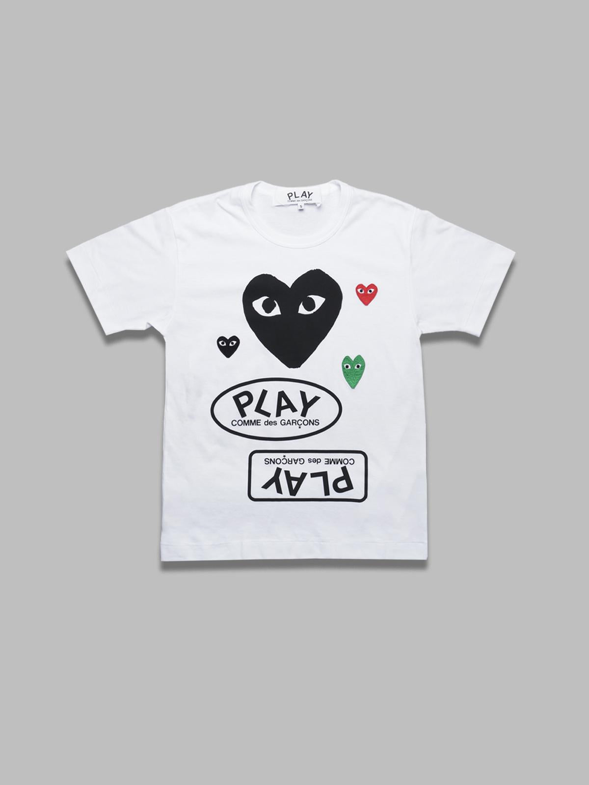 t-shirt red, black, green emblem knit AX-T282-051- WHT COMME DES GARÇONS PLAY 