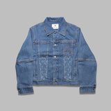 moon laser denim trucker jacket MJA063A-CDEN0002- BL05 MARINE SERRE 