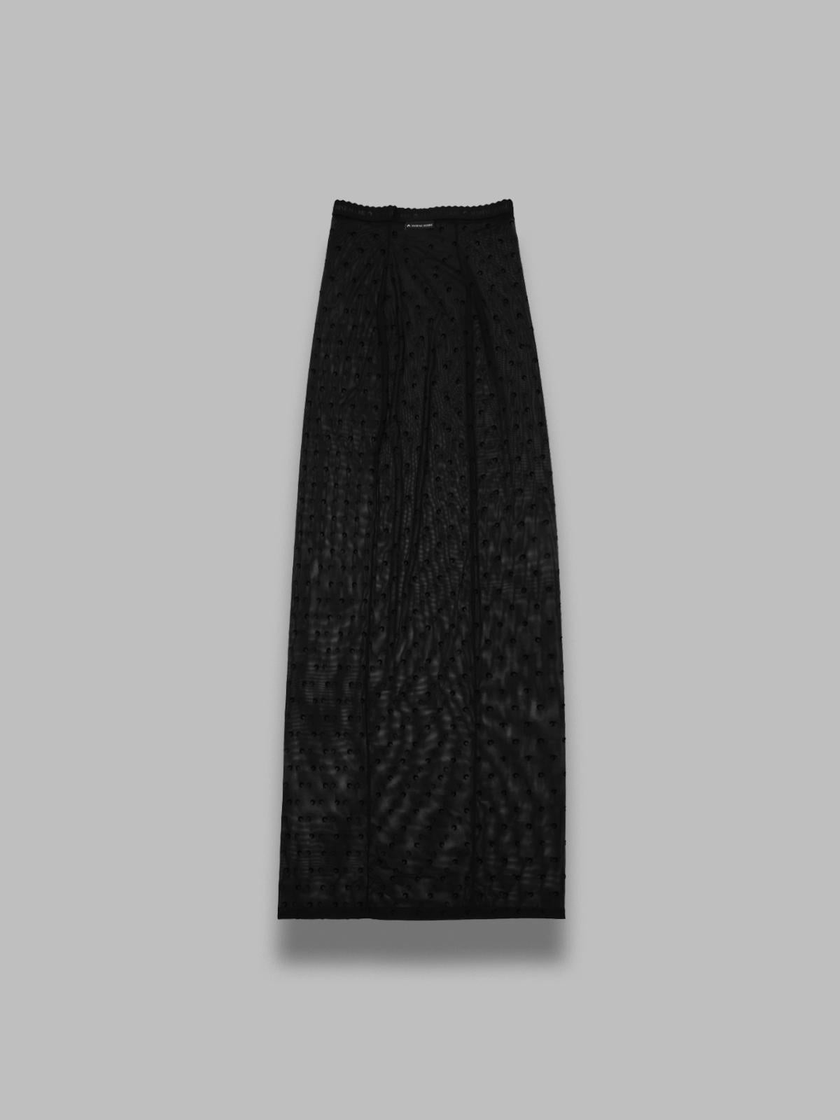plumetis moon mesh flock long skirt WSK145ACJER0107- BK99 MARINE SERRE 