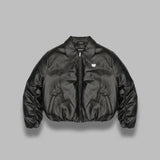 faux leather puffer bomber jacket 251M427- BK MISBHV 