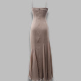 chiffon maxi strap dress 115519816-BCR1044- 816 ROTATE 