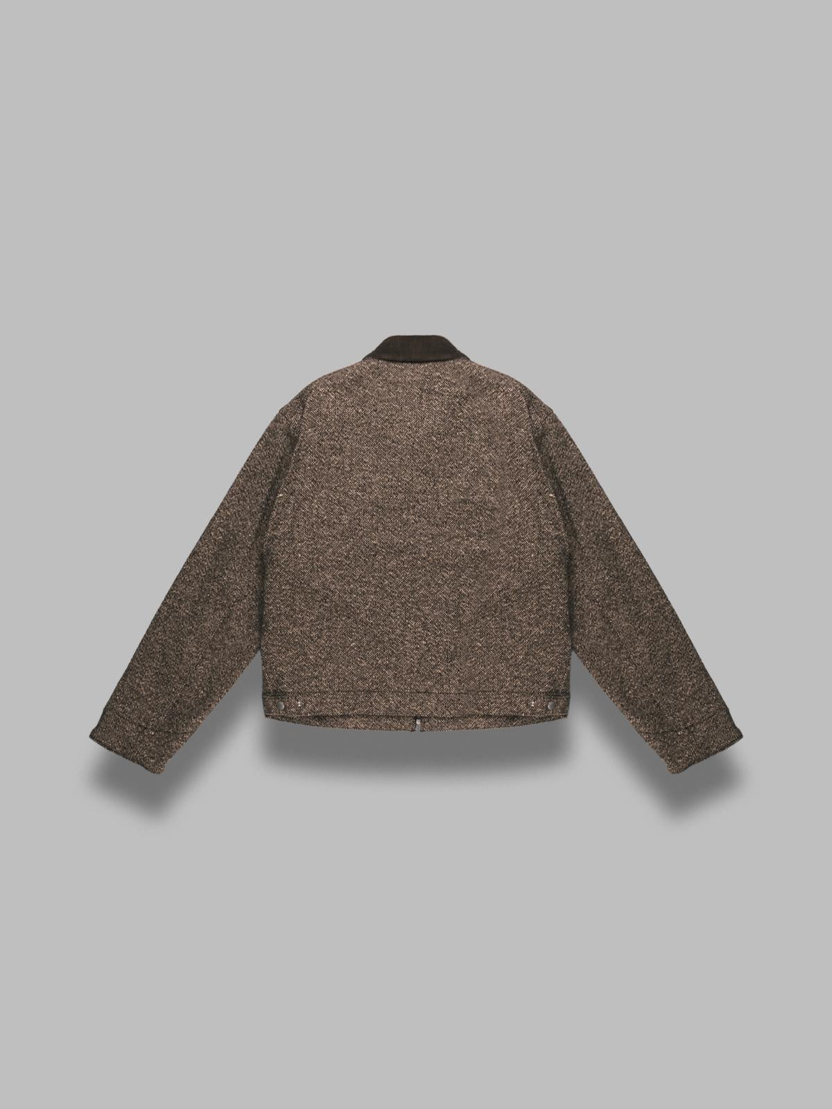 homespun tweed zip blouson A25AB01HT- BRW AURALEE 