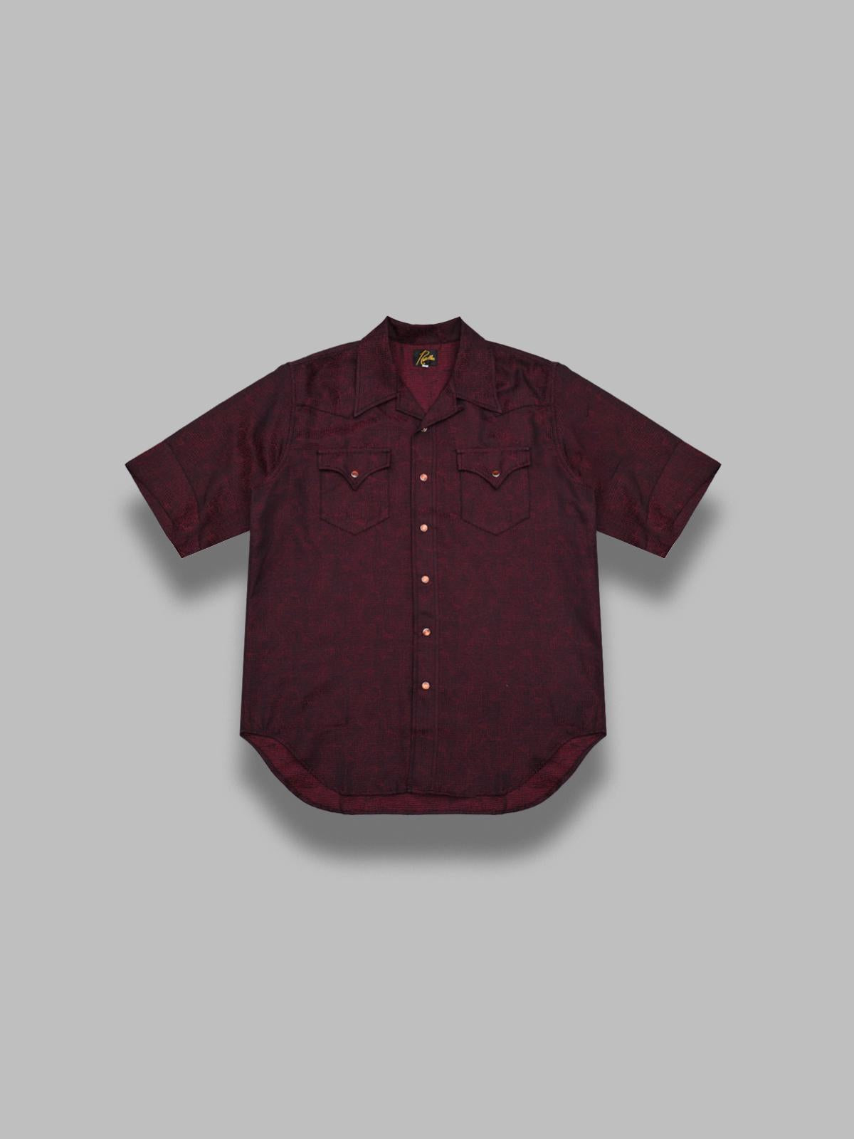 s/s westerm shirt - micro shadow plaid SX271- BGDY NEEDLES 
