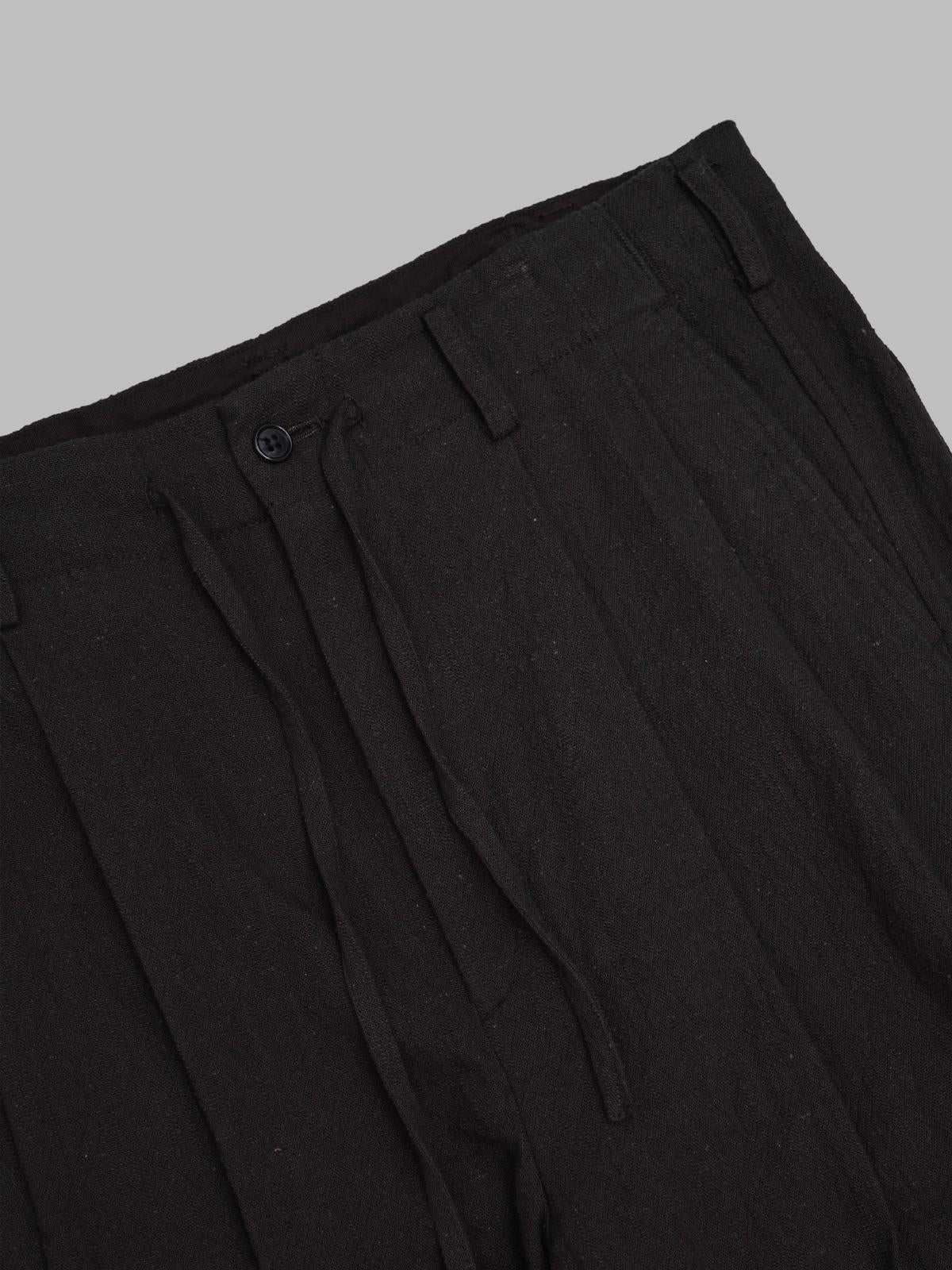 hollywood top trousers - slub cloth SX106- BLACK NEEDLES 