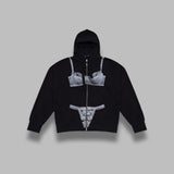 trompe l'oeil zip hoodie VAQ11T034- WB VAQUERA 