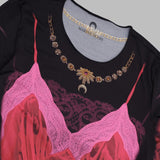 wet nuisette printed jersey ls longs dress WDR300BCJER0085- RD11 MARINE SERRE 