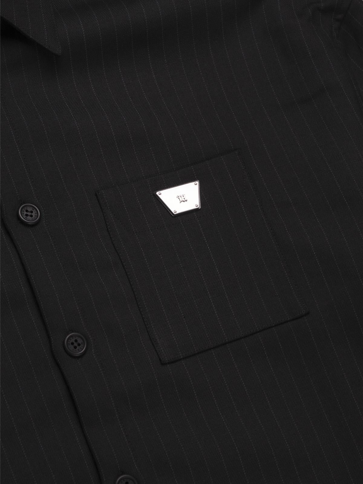 pinstripe overshirt 251M141- BK MISBHV 