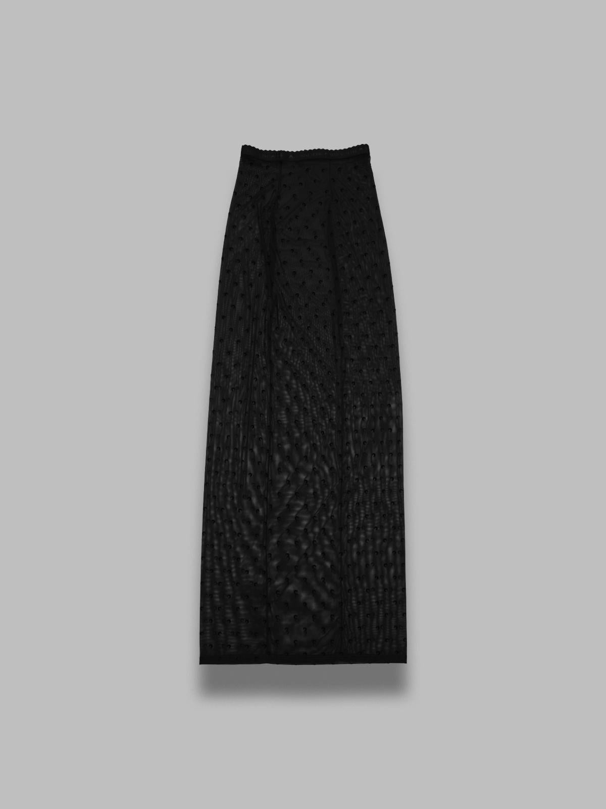 plumetis moon mesh flock long skirt WSK145ACJER0107- BK99 MARINE SERRE 