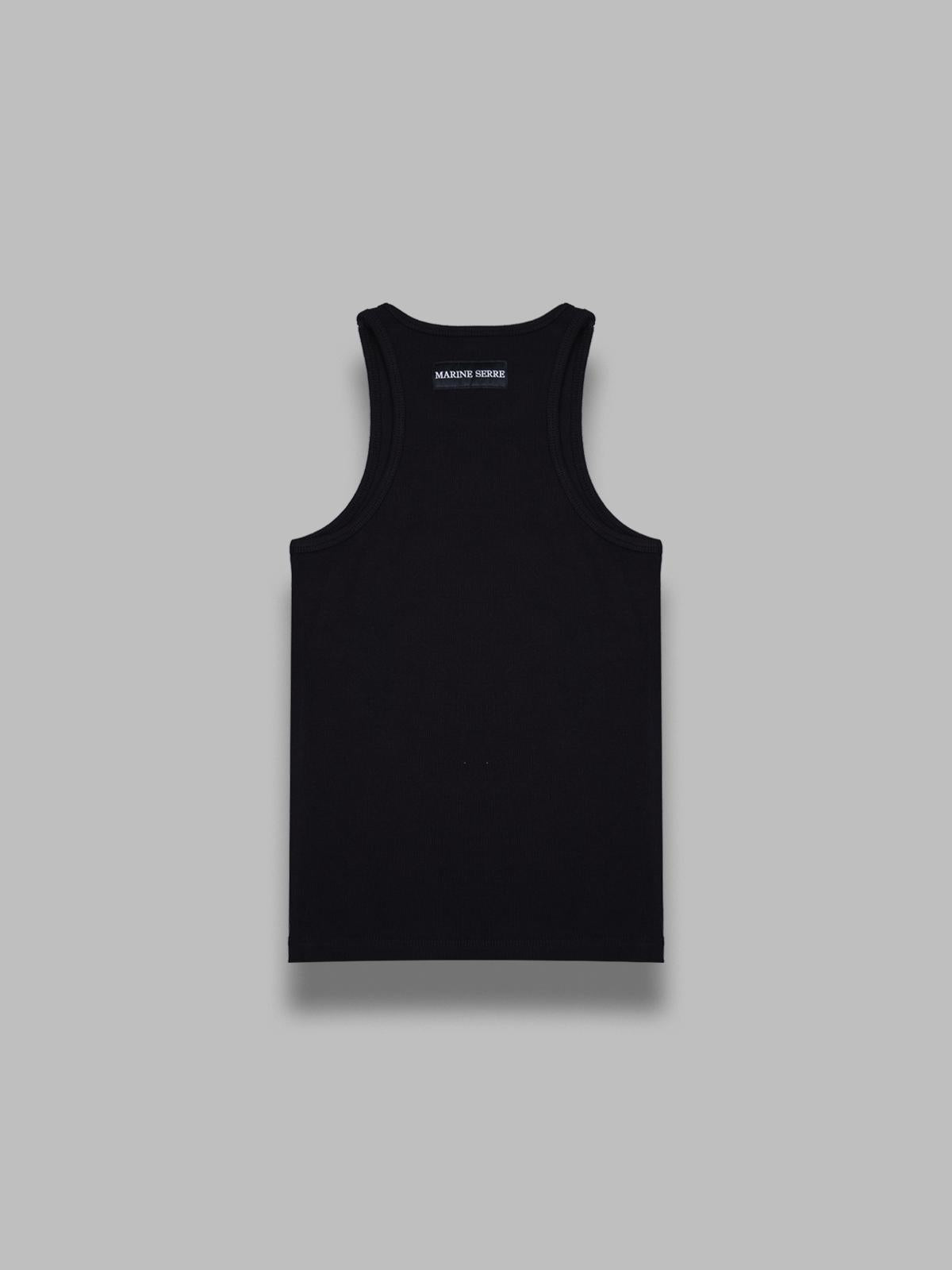 moon logo ribbed jersey tank top WTT014ACJER0011- BK99 MARINE SERRE 