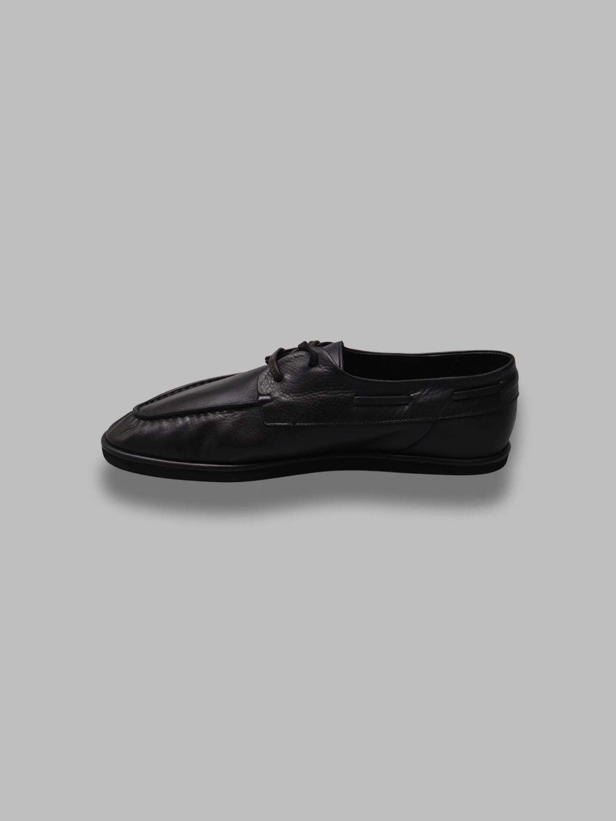 soft leather deck shoes A26SS03QD- BK AURALEE 