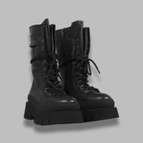 leather lace-up mid boot F5CPH691- BK COPENHAGEN 