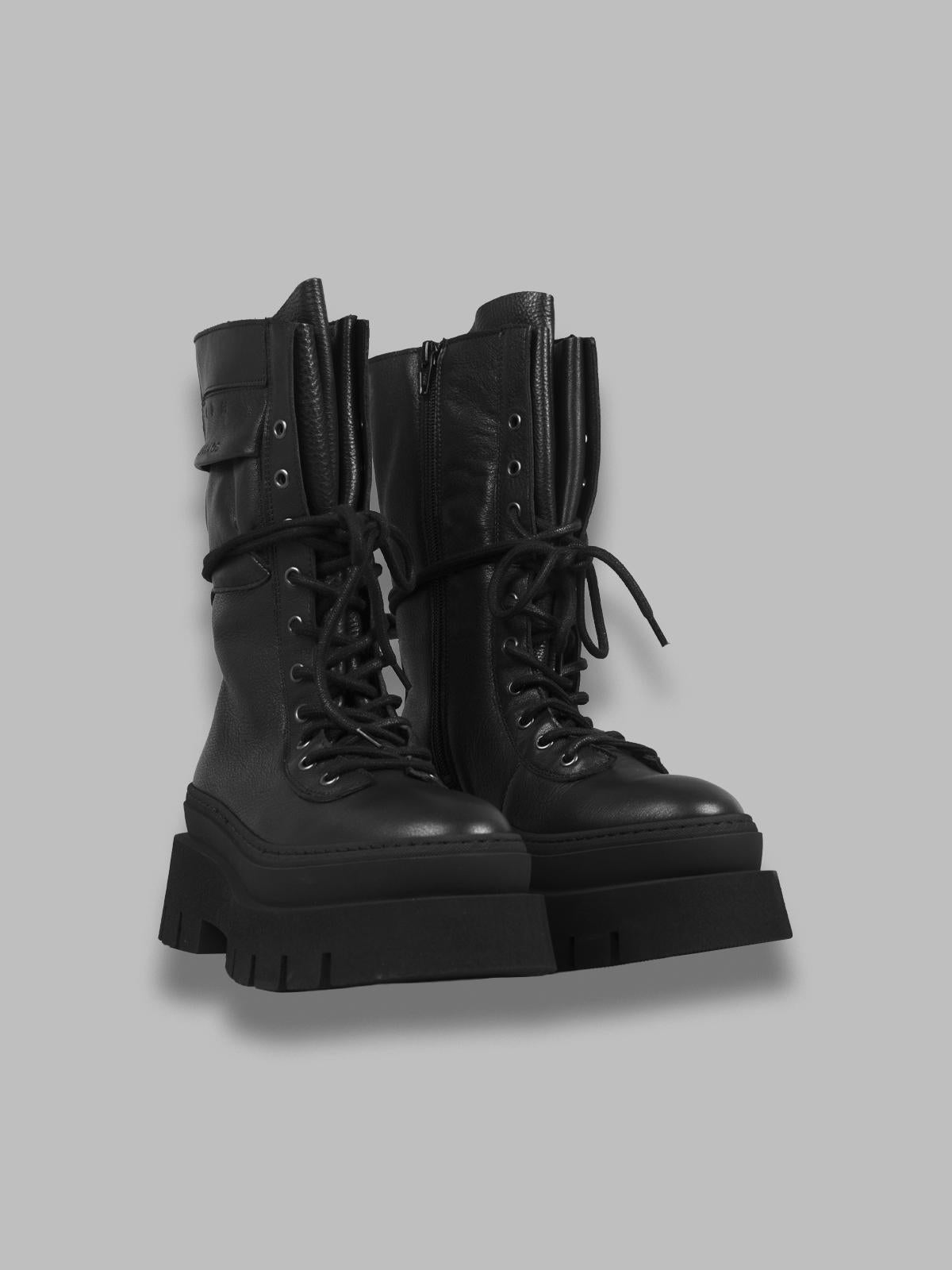 leather lace-up mid boot F5CPH691- BK COPENHAGEN 