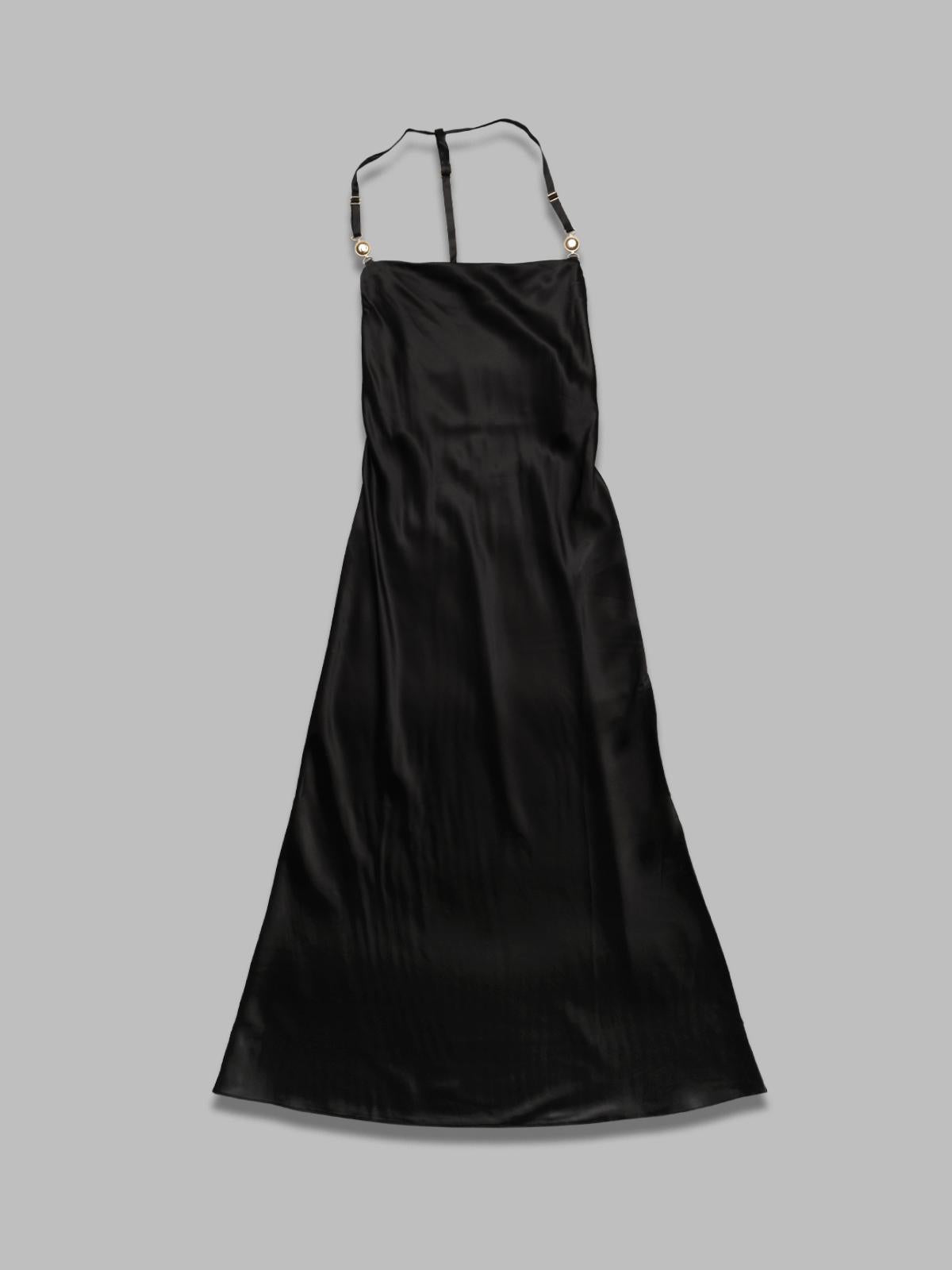 satin long slip dress WDR302B-CWOV0056- BK99 MARINE SERRE 