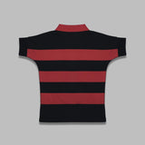 women striped polo knit - 83% viscose, 17% polyester - made in italy