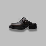 aroa brushed grey buckled mules E8-4116- GRY MIISTA 