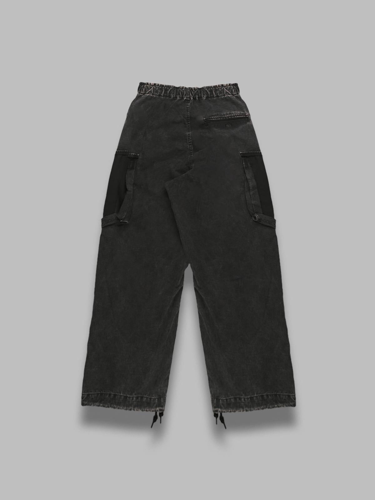 cotton satin cargo trousers J15PT172- BK MAISON MIHARA YASUHIRO 