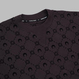 moonogram flocked fleece relaxed sweatshirt UST022ACJER0089- BK99 MARINE SERRE 