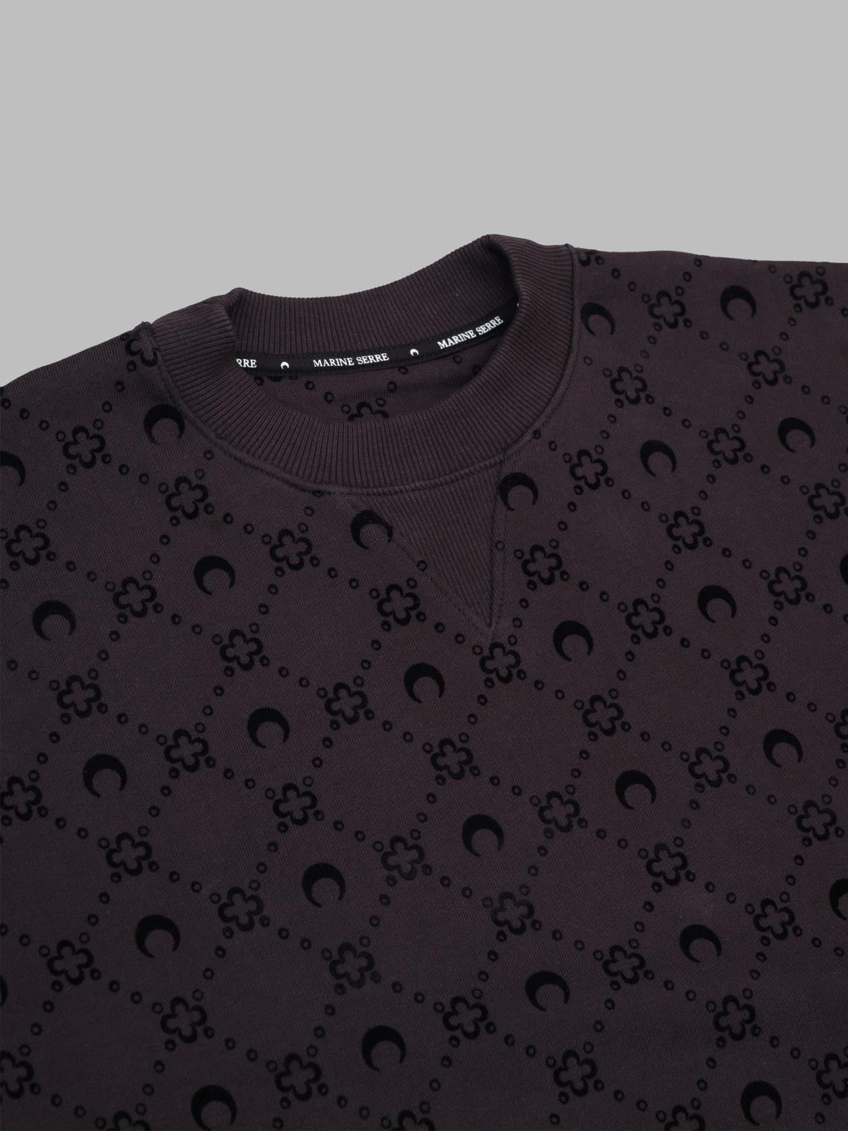 moonogram flocked fleece relaxed sweatshirt UST022ACJER0089- BK99 MARINE SERRE 