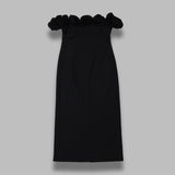 crepe midi flower dress 115690100-BCR2018- 100 ROTATE 