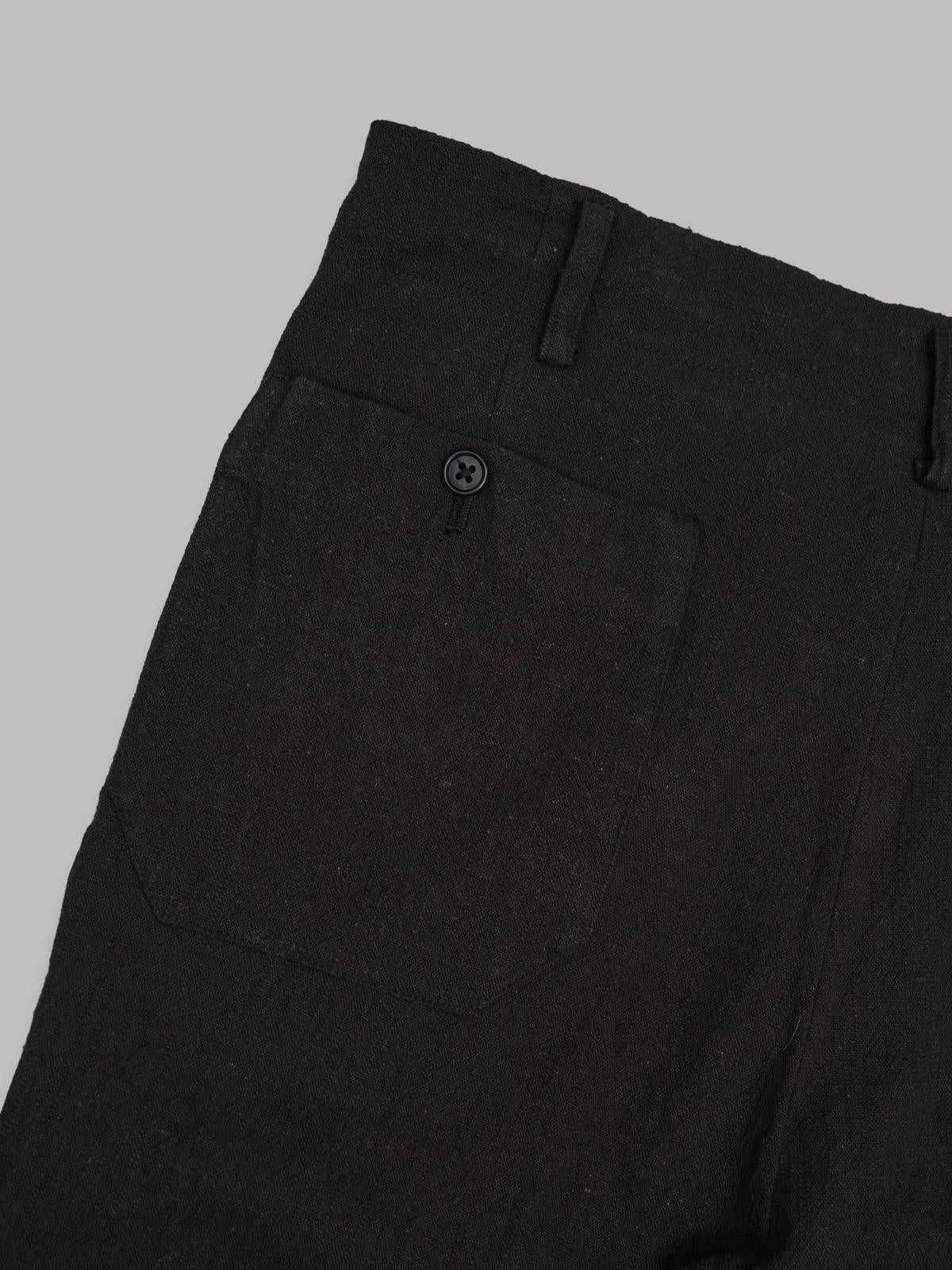 hollywood top trousers - slub cloth SX106- BLACK NEEDLES 