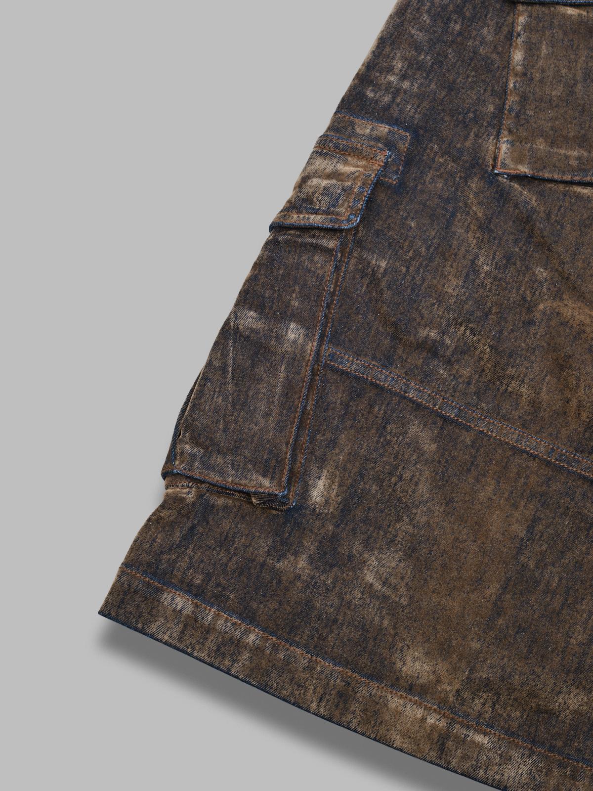 flocked denim cargo shorts VAQ11P013- BRW VAQUERA 