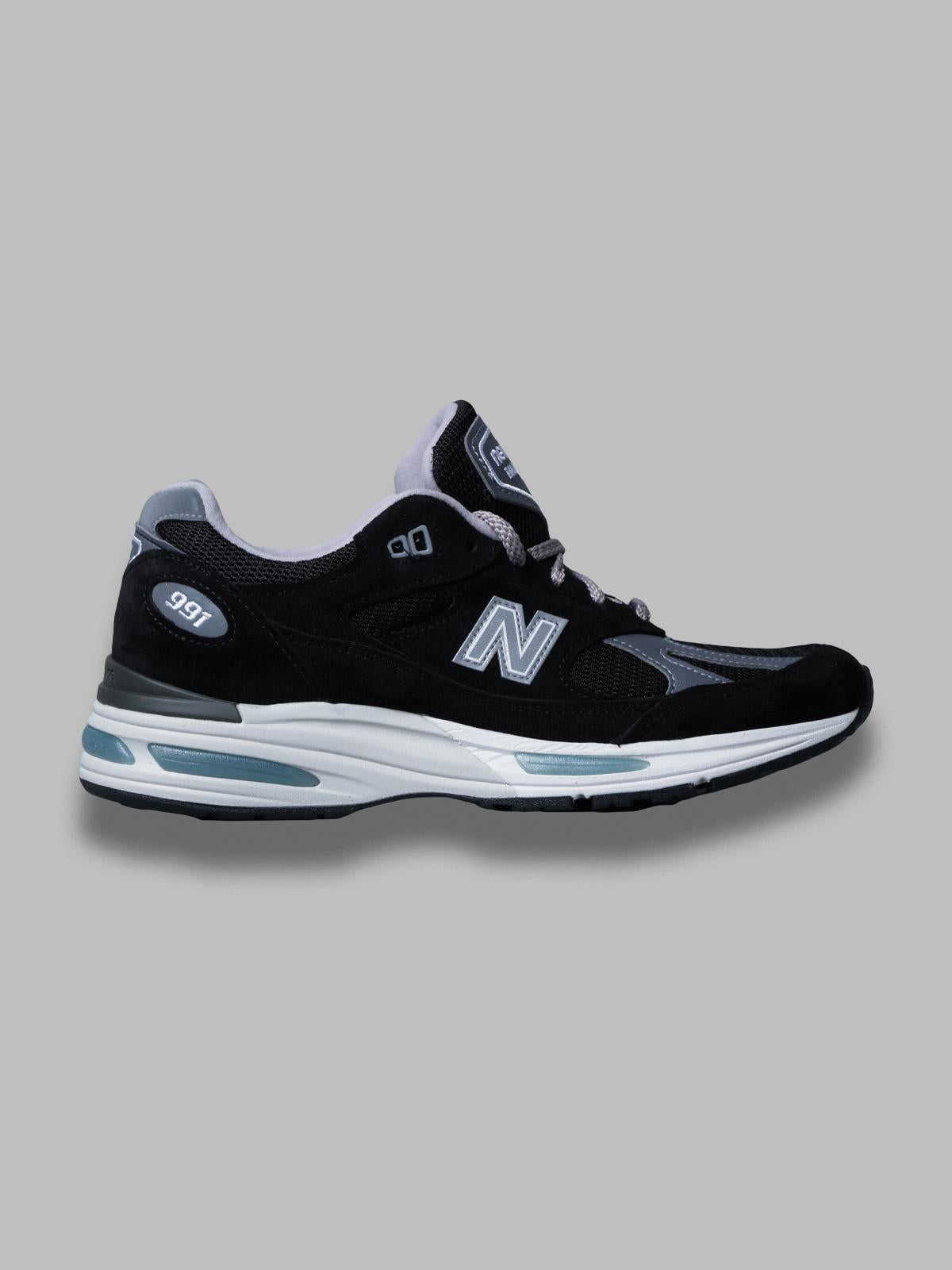 991v2 black - scarpa lifestyle - pigskin/synthetic/mesh U991BK2 BK2 NEW BALANCE 