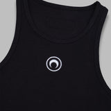 moon logo ribbed jersey tank top WTT014ACJER0011- BK99 MARINE SERRE 
