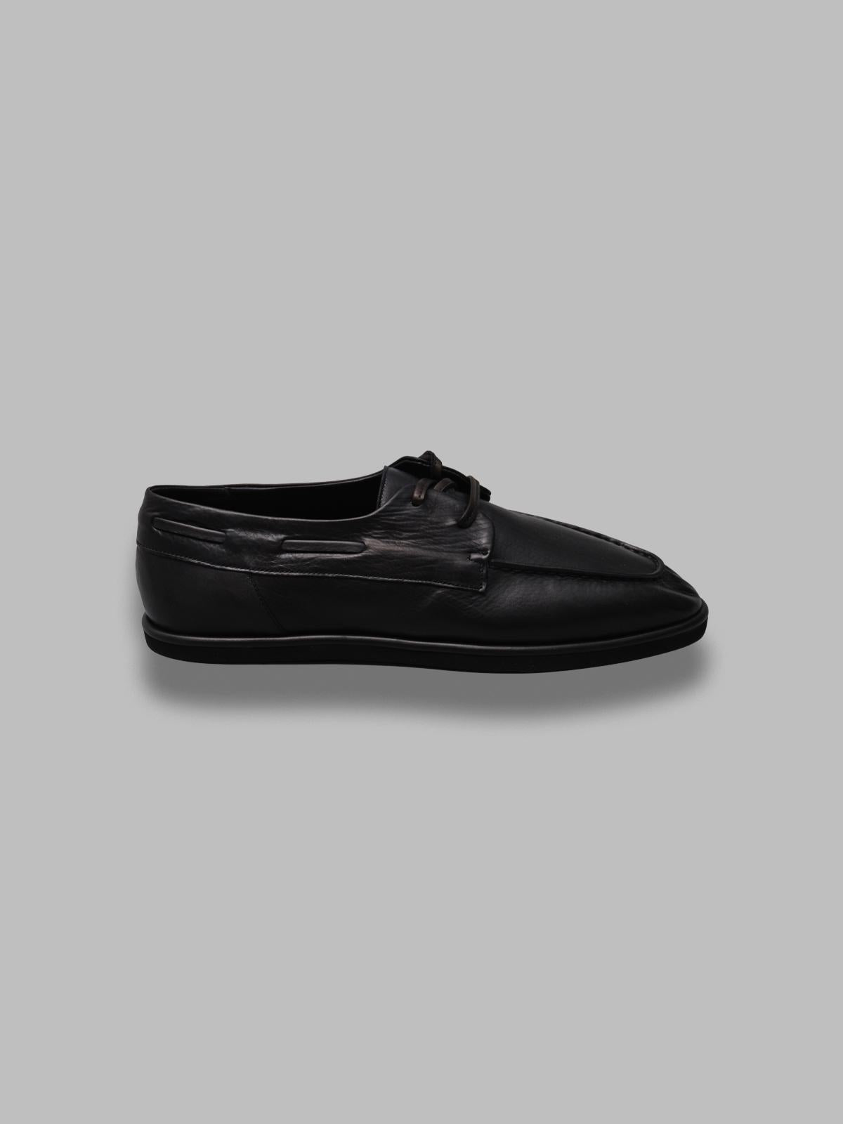 soft leather deck shoes A26SS03QD- BK AURALEE 