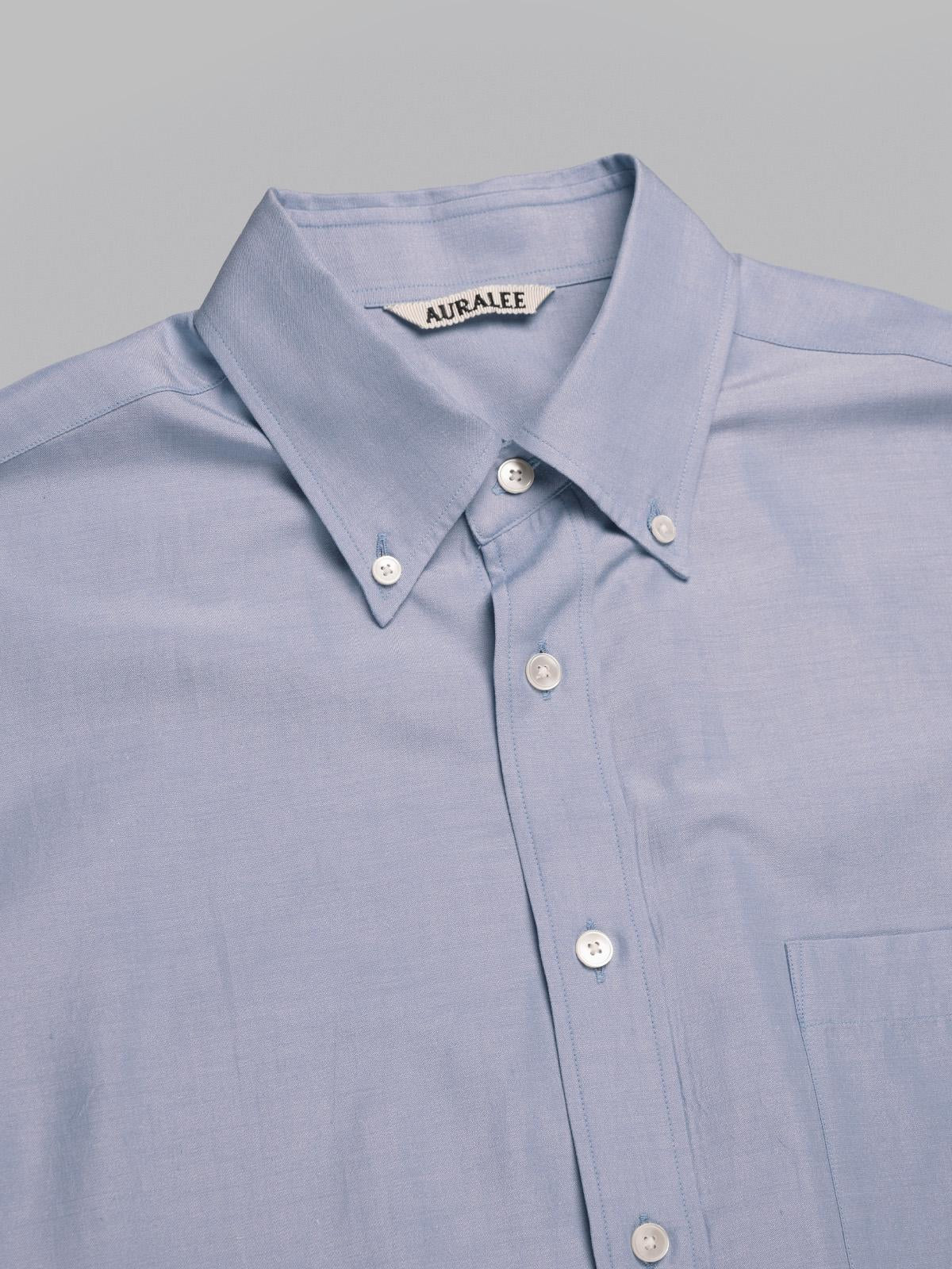 silk broad button down shirt A25SS01SB- SB AURALEE 