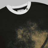 smily face printed distressed pullover J15PO732- BK MAISON MIHARA YASUHIRO 