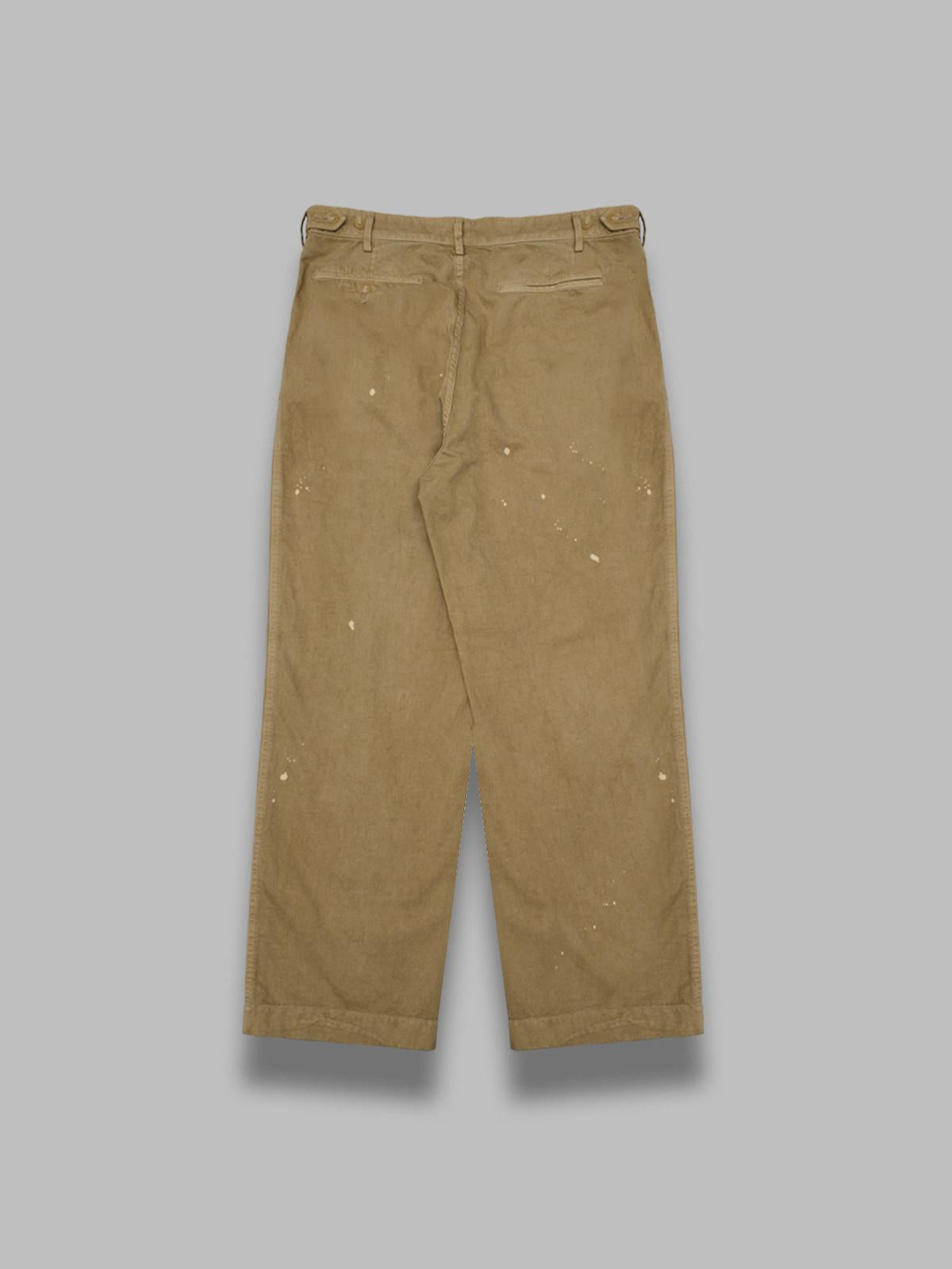 garment-dyed finx light chino one-tuck wide pants A26SP02LF- BG AURALEE 