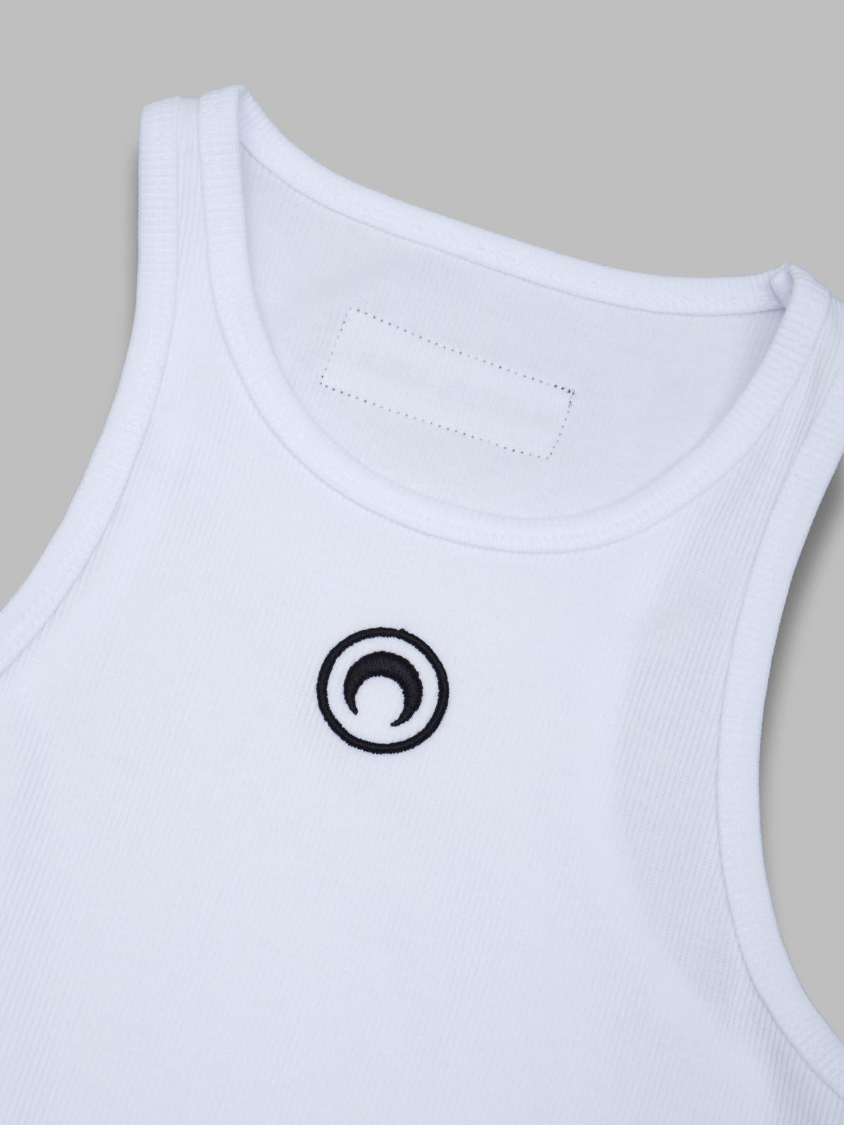 moon logo ribbed jersey tank top WTT014ACJER0011- WH10 MARINE SERRE 