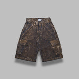 flocked denim cargo shorts VAQ11P013- BRW VAQUERA 