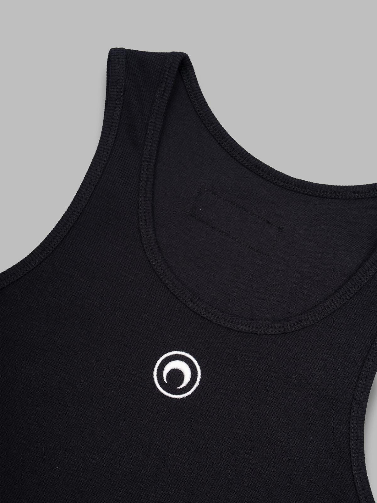 moon logo ribbed jersey tank top MTT081ACJER0011- BK99 MARINE SERRE 